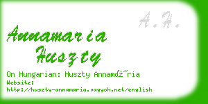 annamaria huszty business card